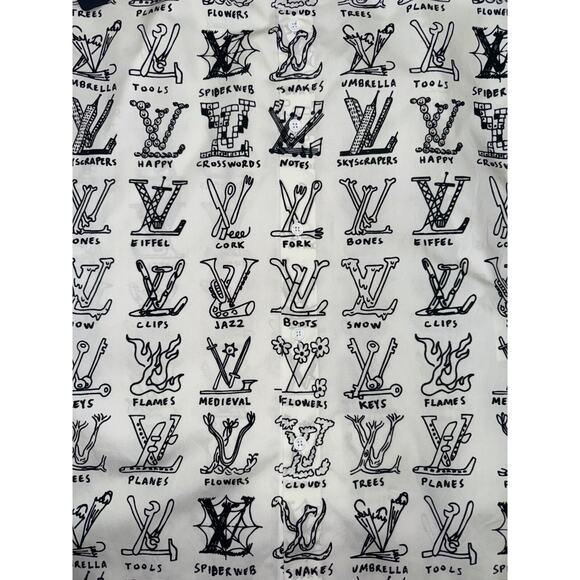 Louis Vuitton Placed Graphic Regular Long Sleeve Monogram Button Up Down Shirt M - Picture 12 of 15
